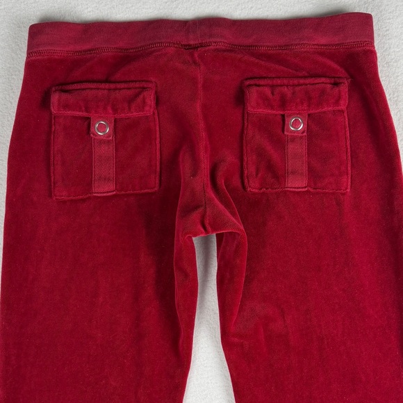 Juicy Couture Women's Heritage Cotton Velour Wide Leg Track Pants Red Small - Picture 12 of 13